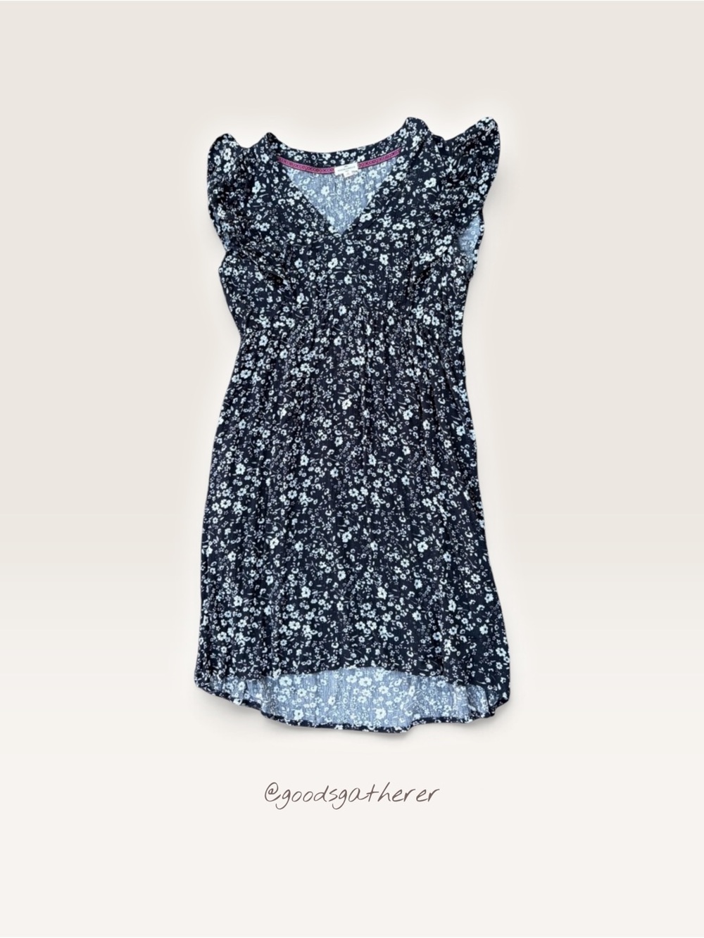 Mason & Belle Black White Ditsy Floral Short Sleeve Dress Small Boho
